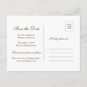 Carte de faire-part de mariage automnal à feuille  (Dos)