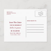 Carte de faire-part de mariage aux feuilles d'auto (Dos)
