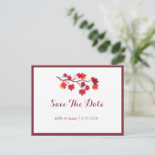 Carte de faire-part de mariage aux feuilles d'auto (Debout devant)