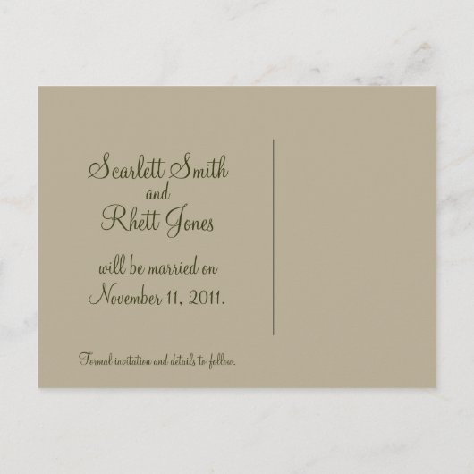 Carte de faire-part de mariage aux magnolias (Dos)