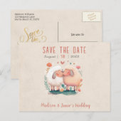 Carte de faire-part de mariage aux moutons (Devant / Derrière)