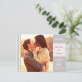 Carte de faire-part de mariage avec chevron gris (Debout devant)