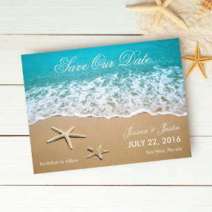 Carte de faire-part de mariage avec étoile de mer