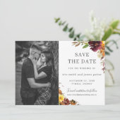 Carte de faire-part de mariage avec photo florale (Debout devant)