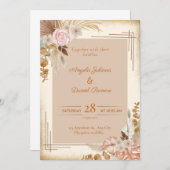 Carte de Faire-part de mariage Biege à thème (Devant / Derrière)