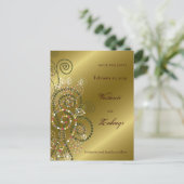 Carte de faire-part de mariage Boho Spirales Or de (Debout devant)