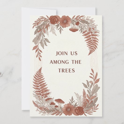 Carte de Faire-part de mariage Boho Woodland Fores (Devant)