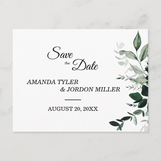 Carte de faire-part de mariage botanique neutre (Devant)