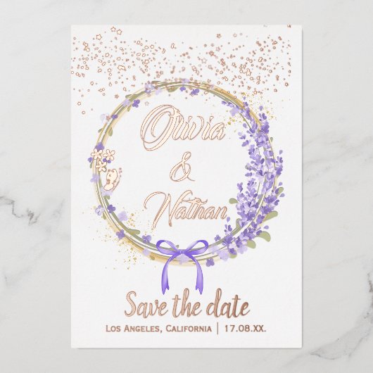 Carte de faire-part de mariage calligraphiée avec (Recto)
