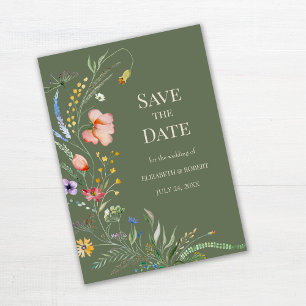 Carte de Faire-Part de Mariage Champ de Fleurs Sau