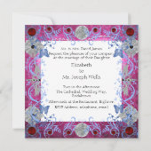 Carte de faire-part de mariage d'art déco de rubis (Dos)