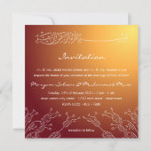 Carte de faire-part de mariage de bismillah rouge (Dos)