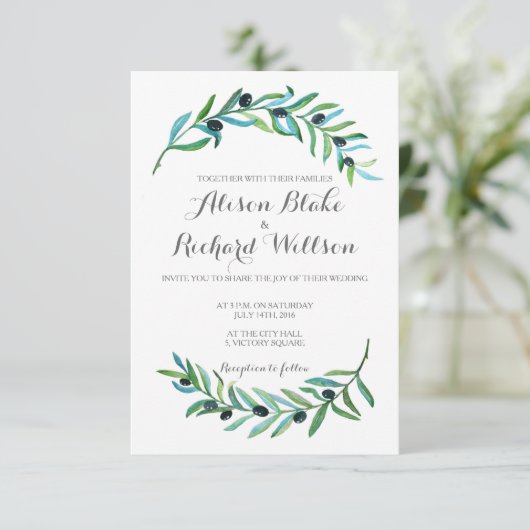 Carte de faire-part de mariage de branche (Debout devant)