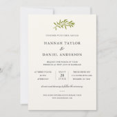 Carte de Faire-part de mariage de branche d'olive (Devant)