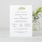 Carte de Faire-part de mariage de branche d'olive (Debout devant)
