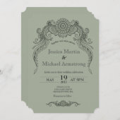 Carte de faire-part de mariage de conception de dé (Devant / Derrière)