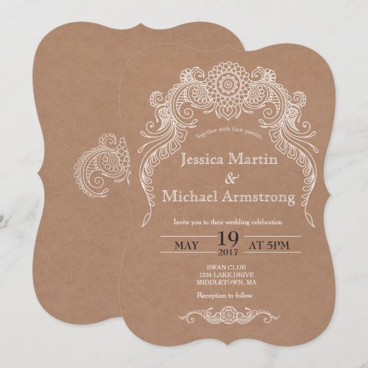 Carte de faire-part de mariage de conception de dé (Devant / Derrière)