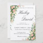 Carte de Faire-part de mariage de conception flora (Devant)