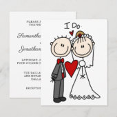 Carte de Faire-part de mariage de la mariée et de (Devant / Derrière)