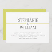 Carte de Faire-part de mariage de ligne moderne en (Devant / Derrière)