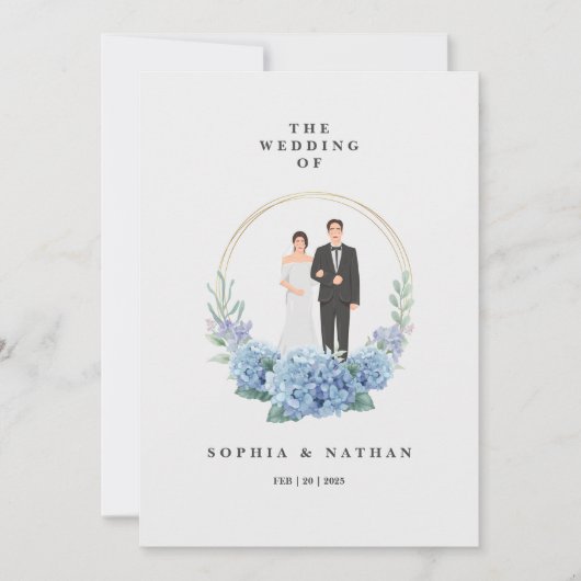 Carte de Faire-part de mariage de mariée et de cha (Devant)