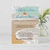 Carte de faire-part de mariage de plage de RSVP (Debout devant)