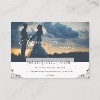 Carte de Faire-part de mariage de sentiment monoch