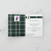 Carte de faire-part de mariage de soirée de tartan (Intérieur)