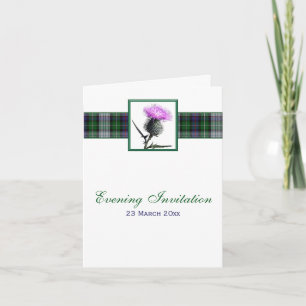 Carte de faire-part de mariage de soirée de tartan