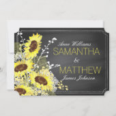 Carte de Faire-part de mariage de tournesol et de  (Dos)