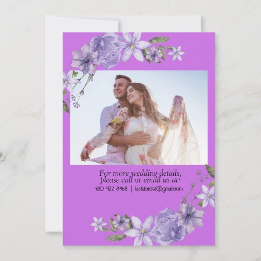 Carte de Faire-part de mariage d'écriture J'ai tro (Dos)