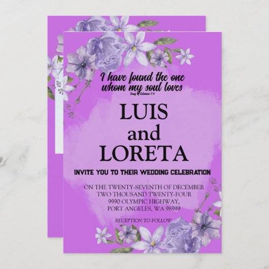 Carte de Faire-part de mariage d'écriture J'ai tro (Devant / Derrière)