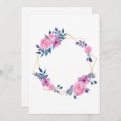 Carte de Faire-part de mariage des fleurs de cadre (Devant / Derrière)