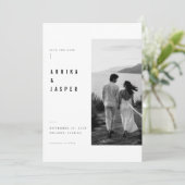 Carte de faire-part de mariage Editorial Side Pane (Debout devant)