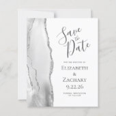 Carte de faire-part de mariage élégante gris argen (Devant)