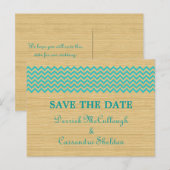 Carte de faire-part de mariage en chevron rustique (Devant / Derrière)