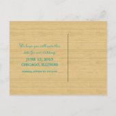 Carte de faire-part de mariage en chevron rustique (Dos)