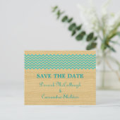 Carte de faire-part de mariage en chevron rustique (Debout devant)