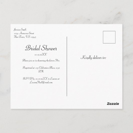 Carte de faire-part de mariage en or PHOTO (Dos)