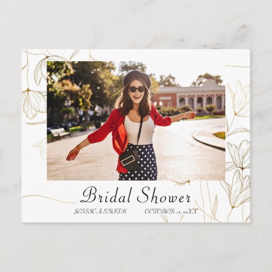 Carte de faire-part de mariage en or PHOTO (Devant)