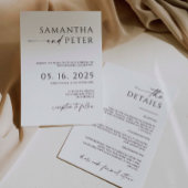 Carte de Faire-part de mariage et de détails minim