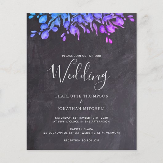 Carte de Faire-part de mariage Eucalyptus Russe Bu (Devant)