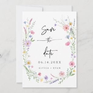 Carte de Faire-Part de Mariage Fleur des Champs Dé