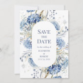 Carte de Faire-Part de Mariage Fleur d'Hydrange Bl (Devant)