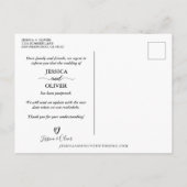 Carte de faire-part de mariage floral reporté (Dos)