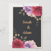 Carte de faire-part de mariage florale (Devant)