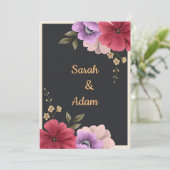 Carte de faire-part de mariage florale (Debout devant)