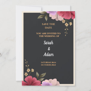 Carte de faire-part de mariage florale