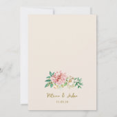Carte de Faire-part de mariage florale Blush Hydra (Dos)