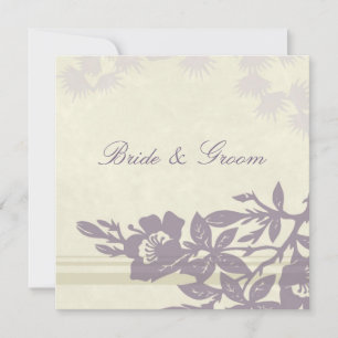 Carte de Faire-part de mariage florale pourpre